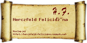 Herczfeld Feliciána névjegykártya
